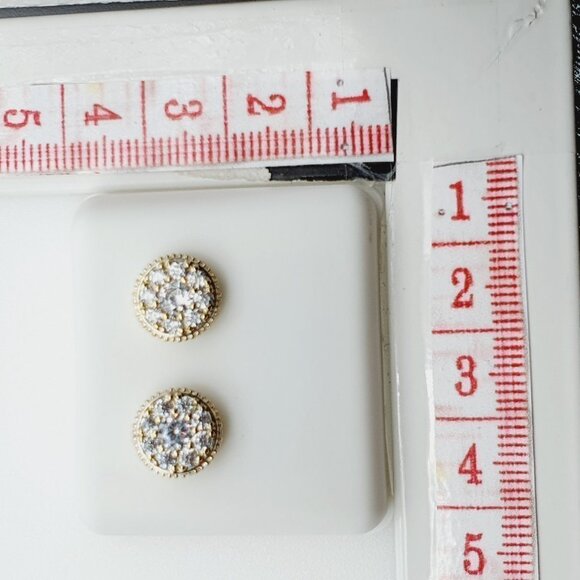 "14K Gold Plated Cubic Zircon Earrings, INUS1BR150 - Picture 7 of 8